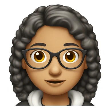 uno niña de 20 años delgado con lentes y pelo lasio sticker