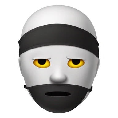 Sad face behind happy face mask sticker