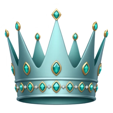 silver feminine crown with teal gems sticker