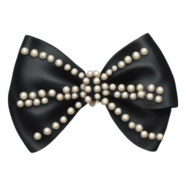 black silk bow with pearls sticker