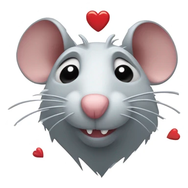Sad Rat with a shattered and broken heart sticker