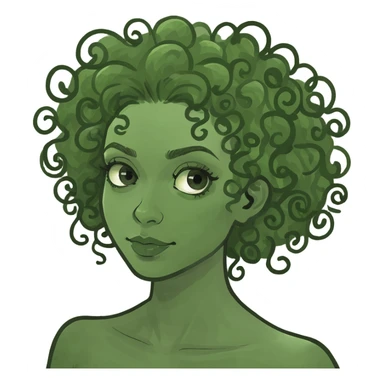 Woman with curly hair sticker