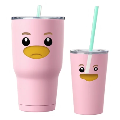 Pastel pink, 40 oz tumbler with handle, and straw sticker