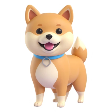 shiba inu standing happy sticker