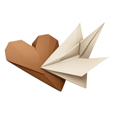 A brown heart and a paper airplane flying nearby sticker