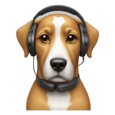 dog with headphones  sticker