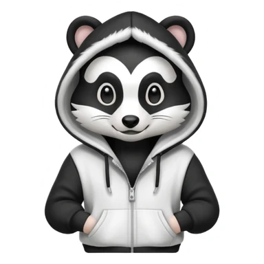 Skunk wearing a hoodie sticker