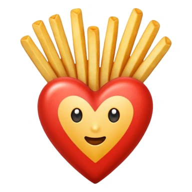 French fries in heart shape sticker