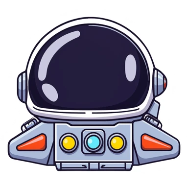 Vintage sci-fi bubble cockpit spaceship with ray guns sticker