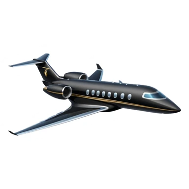 Black private jet, profile view sticker