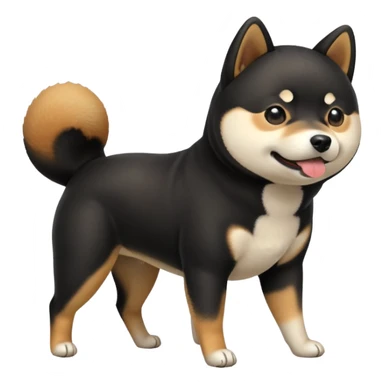 Black Shiba Inu dog pooping sticker