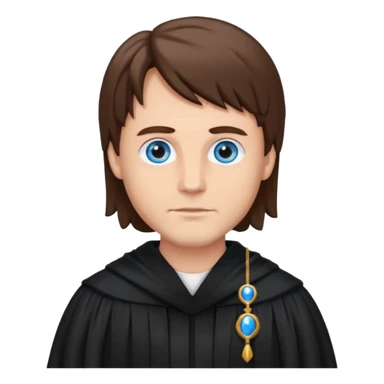 Man Judge with bluw eyes and brown hair  sticker