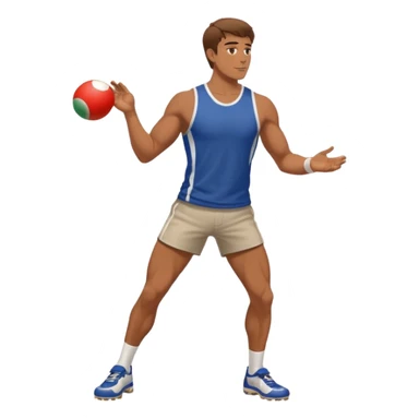 Jeune homme grand et costaud, brun qui joue à  la pétanque sticker