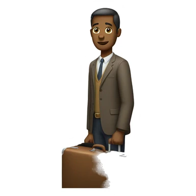 A man with suitcase sticker