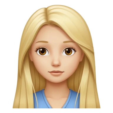 blonde pretty straight long hair girl sticker