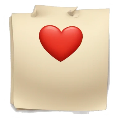 bloc note avec coeur rouge sticker