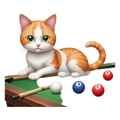 cat playing billiards sticker