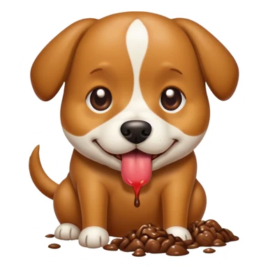 Dog eating poop sticker