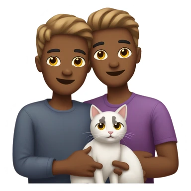 gay couple with two cats sticker