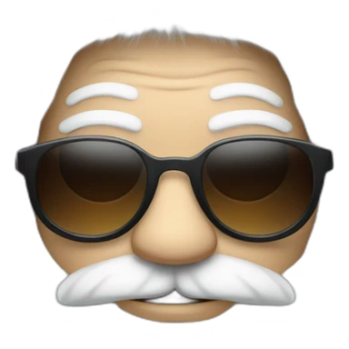 cool Father Frost in sunglasses glasses in a fur coat sticker