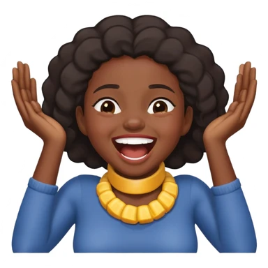 a black girl choking her own neck with her arms but laughing sticker