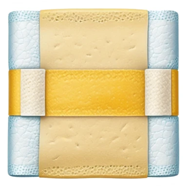 used adhesive bandage with yellow grime sticker