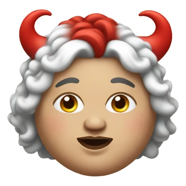 Extremely fat trans person in red horns costume sticker