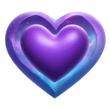 purple and blue heart shape planet with angle ring sticker