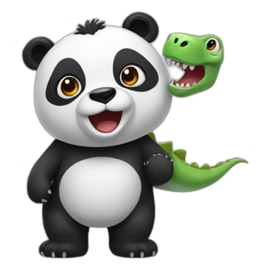 A panda bear mixed with a dinosaur sticker