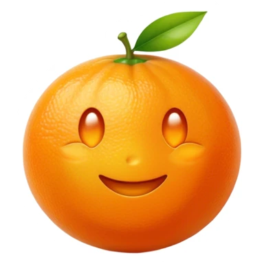 Cinematic Realistic Orange Emoji, Juicy and vibrant, with a bright, glossy skin that gleams in the light, revealing a slight texture from the natural pith. The orange segments peek through as the fruit radiates refreshing energy. Soft glowing outline, capturing the essence of a sweet, zesty burst of flavor in a perfect orange! sticker