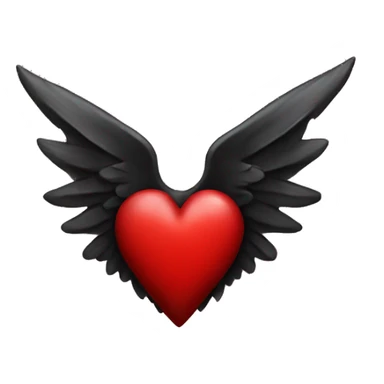 Red heart with black pointy wings sticker