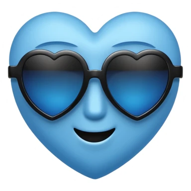 blue heart wearing black sunglasses stylish emoji sticker