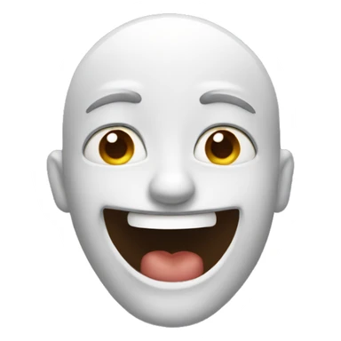 Regular emoji that switches from laughing to straight face sticker