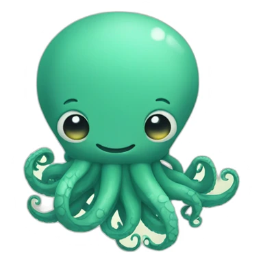 cute kraken cute face zen sticker