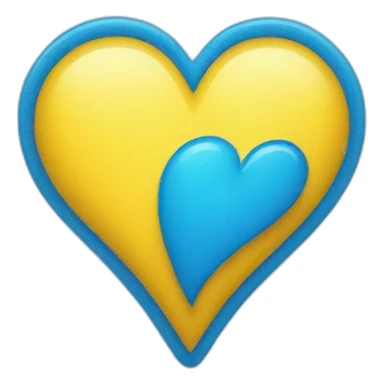 heart yellow and blue sticker