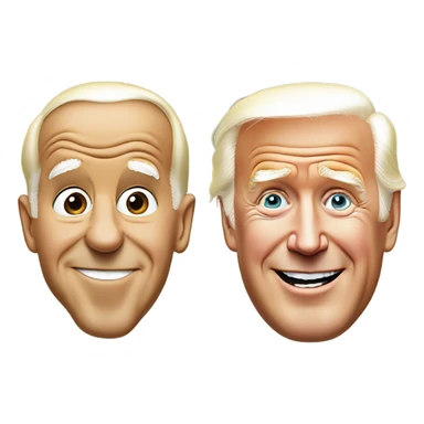 Joe Biden and Donald trump with their mouths together sticker