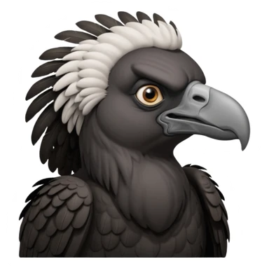   Old black angry  vulture looking ahead sticker
