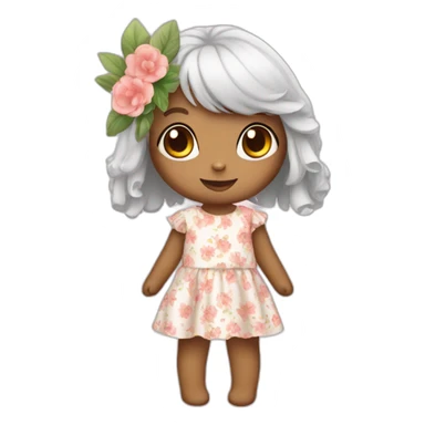 A bunny with a cute flowerdress sticker