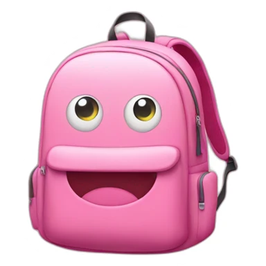 Cute Pink backpack with eyes and smile sticker