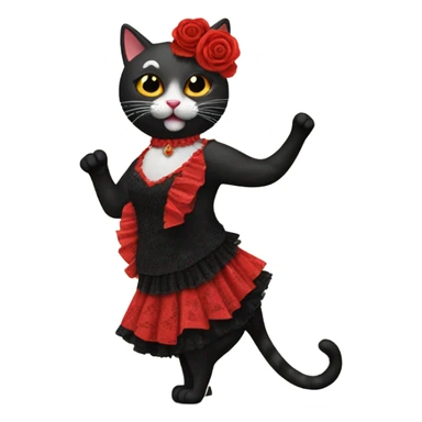 Cat in flamenco dress sticker