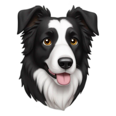 Bosserons croisés, border Collie, qui ressemble à un labrador complètement noir, avec les oreilles tombantes, et les poils courts, et un tout petit peu de blanc sur le dessus du museau sticker