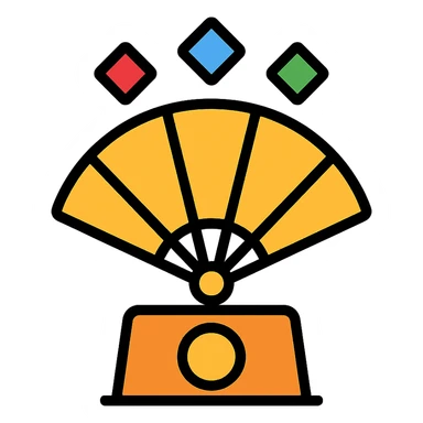 vector icon of a gold fan favorite award with colorful gems, elegant and minimalist flat design, isolated on white, award badge style, 2D flat vector, trending icon look, soft shadows, no text, commercial use sticker