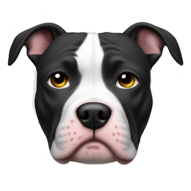 Pitbull dog black and white fat sticker