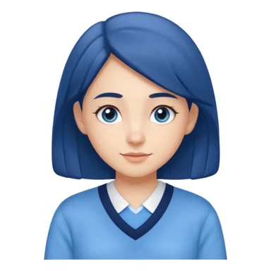 cute school girl jewish  navy jumper with light blue by the v neck on the jumper light blue shirt sticker