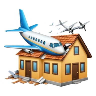 Put a plane hitting a house sticker