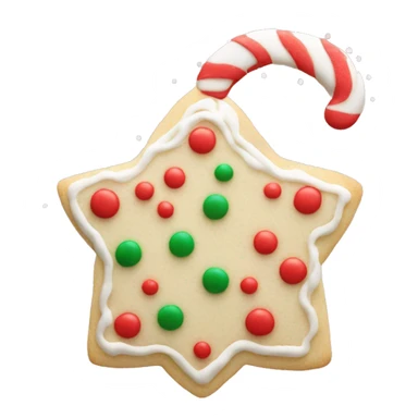 Christmas sugar cookie with red and green sprinkles and white frosting  sticker