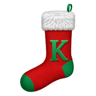 christmas socks with K sticker