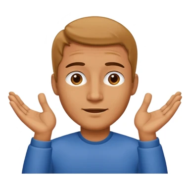 un homme qui secoue ses mains sous son menton sticker