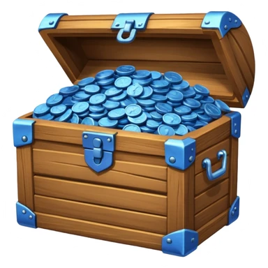 chest of blue coins sticker