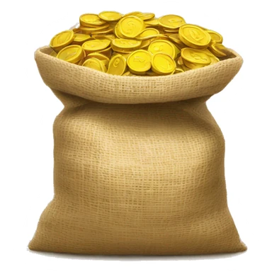 old open jute bag full of coins sticker